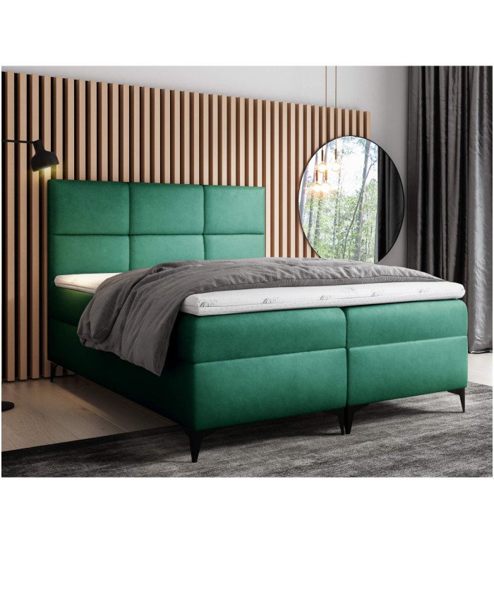 "Fava" continental bed 120x200, upholstered, mattress, mattress cover, container - Image 6