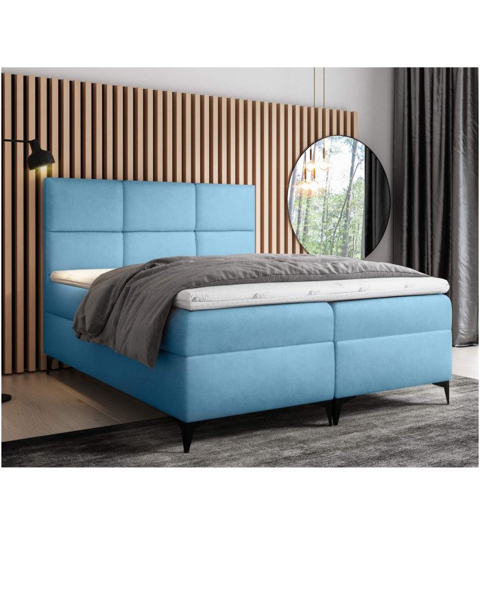 "Fava" continental bed 120x200, upholstered, mattress, mattress cover, container - Image 7