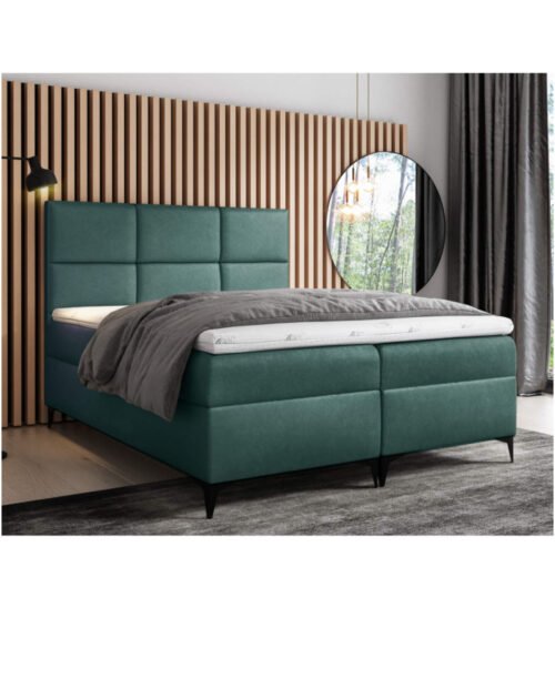“Fava” continental bed 160×200, upholstered, mattress, mattress cover, container