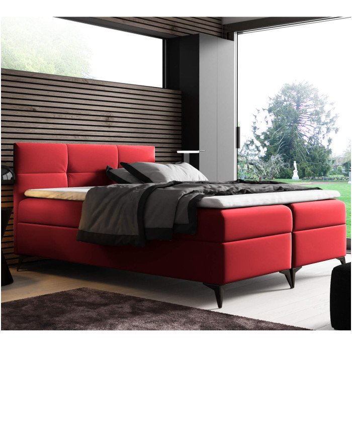 Figaro continental bed 140x200, upholstered, mattress, mattress cover, container - Image 3