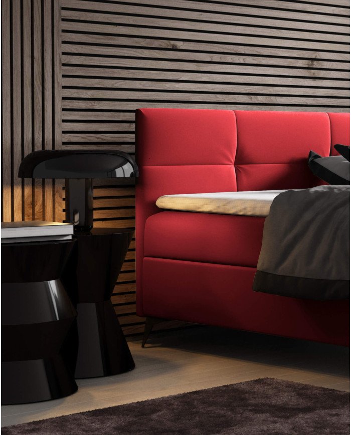 Figaro continental bed 140x200, upholstered, mattress, mattress cover, container - Image 5