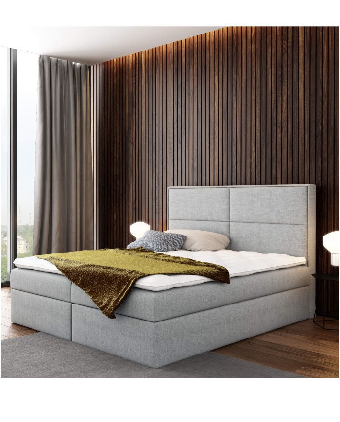 Grand continental bed 140x200, upholstered, mattress, mattress cover, container - Image 4