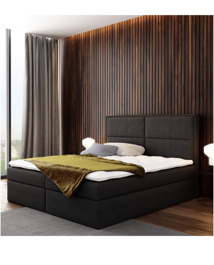 Grand continental bed 140x200, upholstered, mattress, mattress cover, container - Image 5