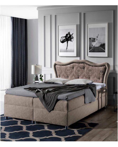 Gusto continental bed 160×200, upholstered, mattress, mattress cover, container