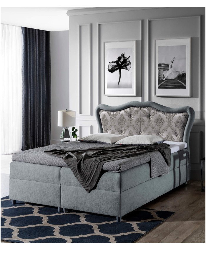 Gusto continental bed 180x200, upholstered, mattress, mattress cover, container - Image 4