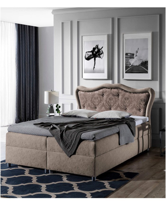 Gusto continental bed 180x200, upholstered, mattress, mattress cover, container - Image 5