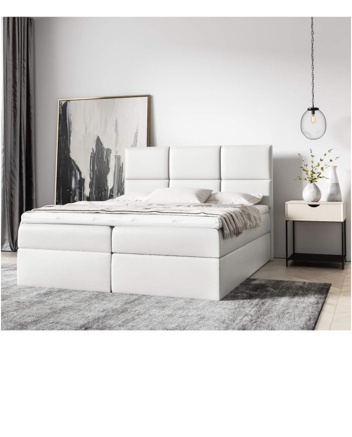 Ginger continental bed 160x200, upholstered, mattress, mattress cover, container - Image 2