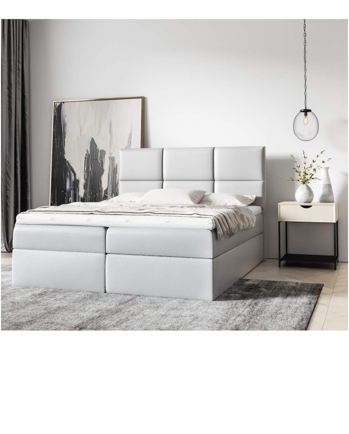 Ginger continental bed 160x200, upholstered, mattress, mattress cover, container - Image 6