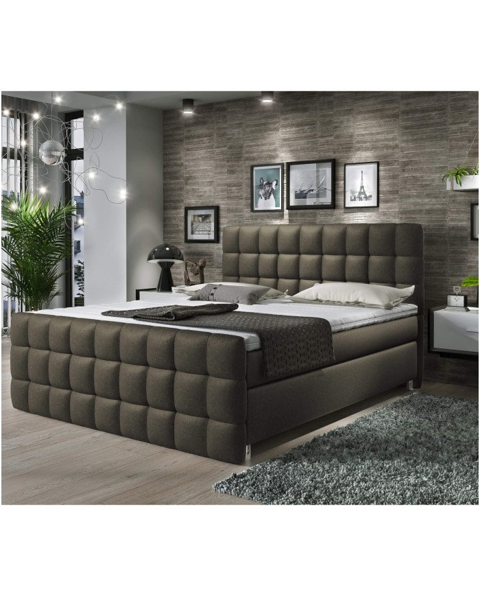 Imperia continental bed, 160x200 cm, upholstered, with pocket spring mattress, top mattress - Image 6