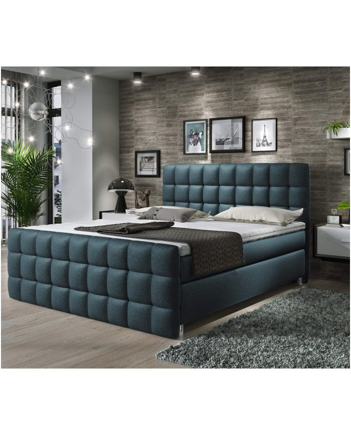 Imperia continental bed, 180x200 cm, upholstered, with pocket spring mattress, top mattress - Image 5