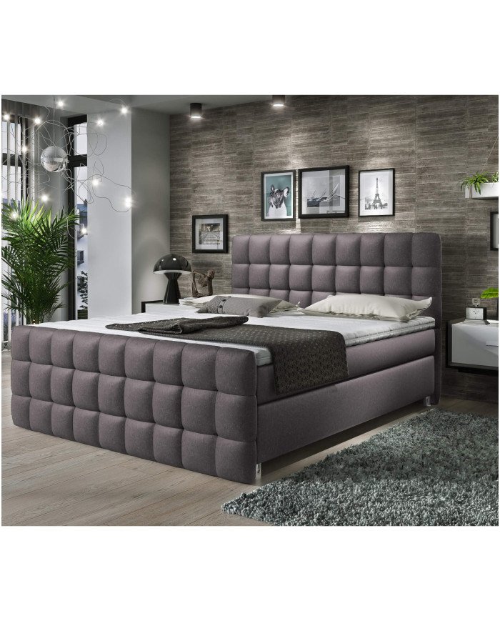 Imperia continental bed, 180x200 cm, upholstered, with pocket spring mattress, top mattress - Image 7