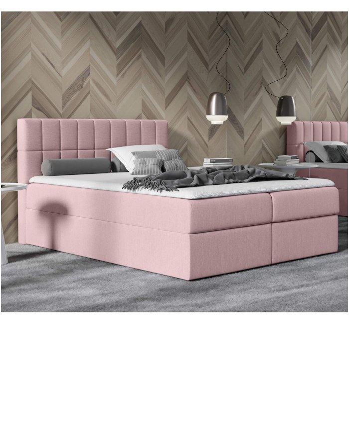 Kardamon continental bed 160x200, upholstered, mattress, mattress cover, container - Image 2