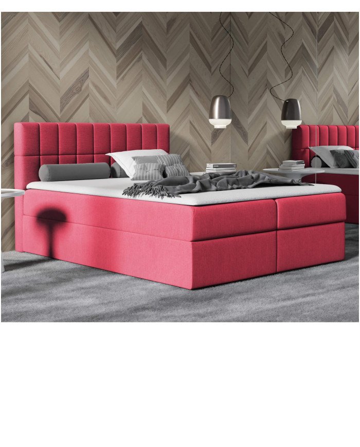 Kardamon continental bed 160x200, upholstered, mattress, mattress cover, container - Image 4