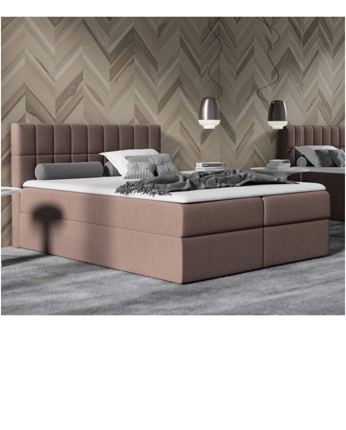 Kardamon continental bed 180x200, upholstered, mattress, mattress cover, container - Image 3