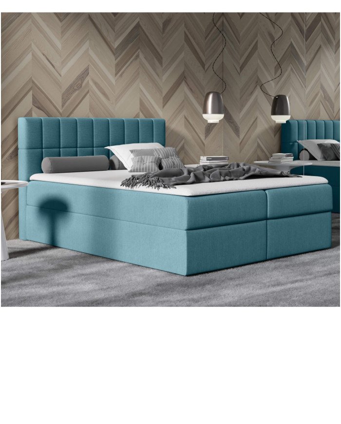 Kardamon continental bed 180x200, upholstered, mattress, mattress cover, container - Image 5