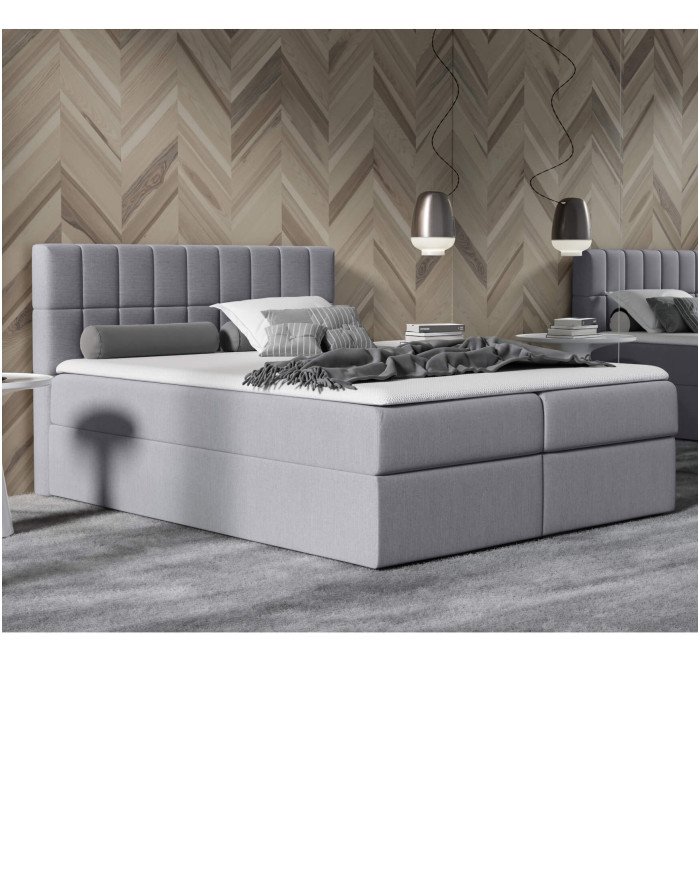 Kardamon continental bed 180x200, upholstered, mattress, mattress cover, container - Image 6