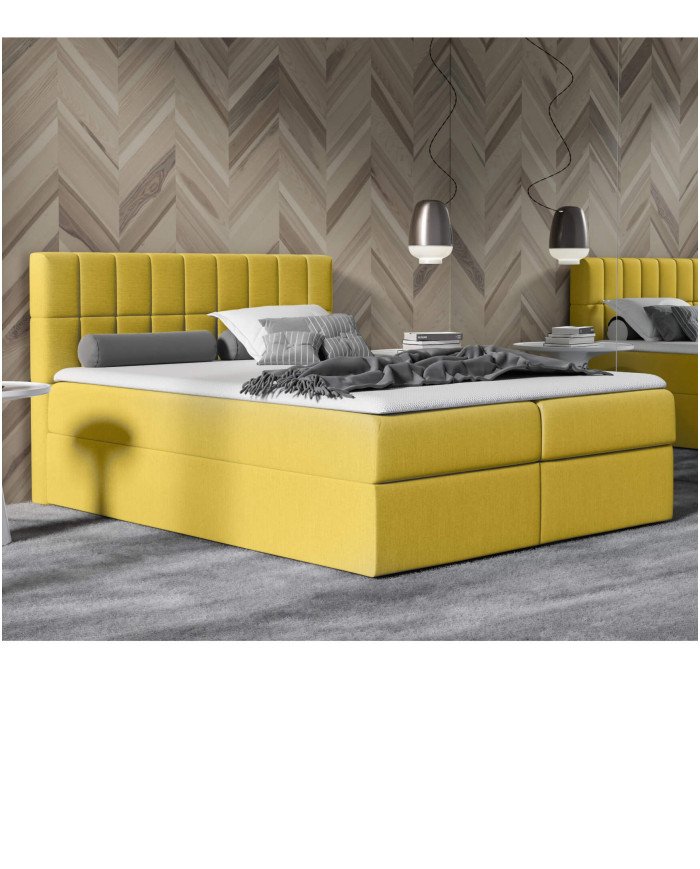 Kardamon continental bed 180x200, upholstered, mattress, mattress cover, container