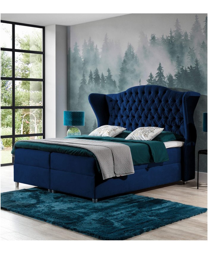 Livia continental bed 120x200, upholstered, mattress, mattress cover, container - Image 7
