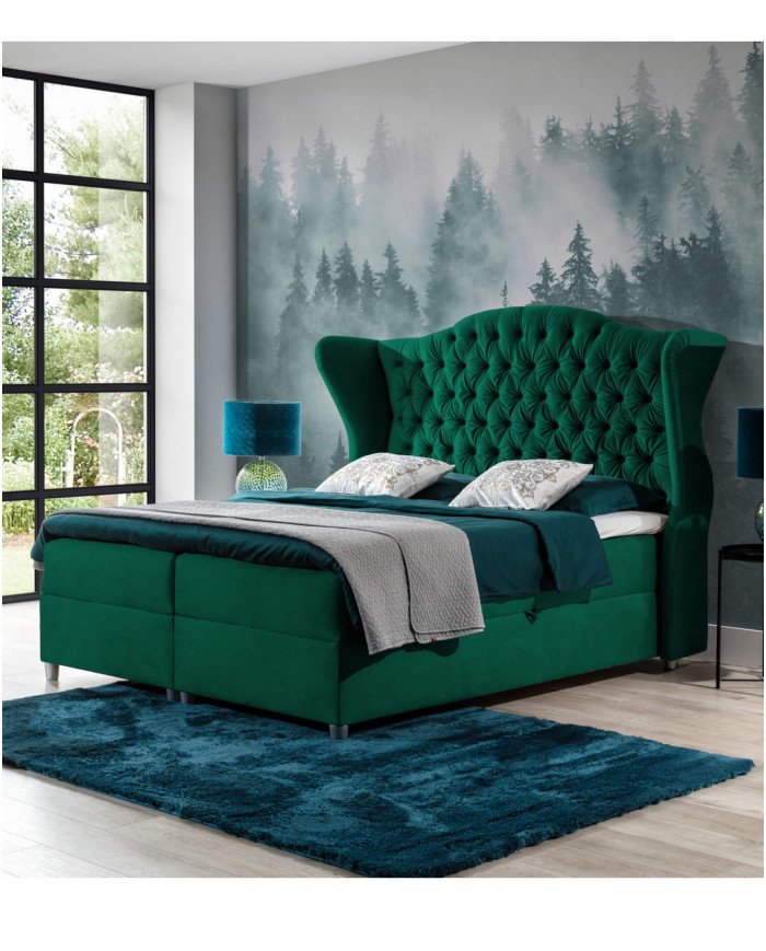 Livia continental bed 180x200, upholstered, mattress, mattress cover, container - Image 3