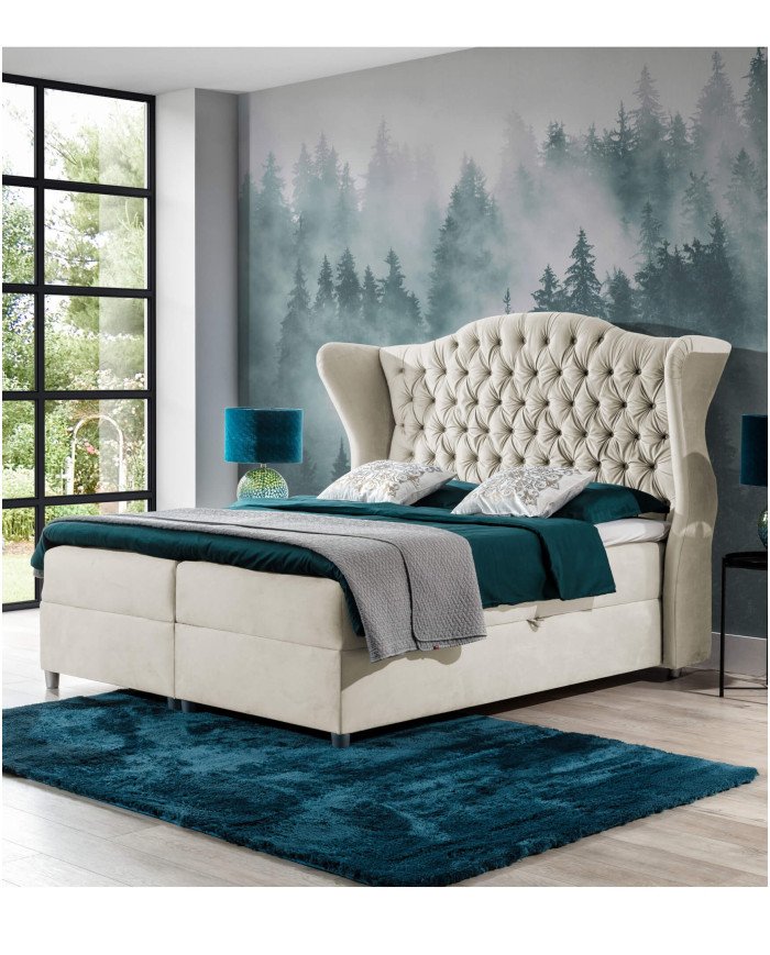 Livia continental bed 180x200, upholstered, mattress, mattress cover, container - Image 5