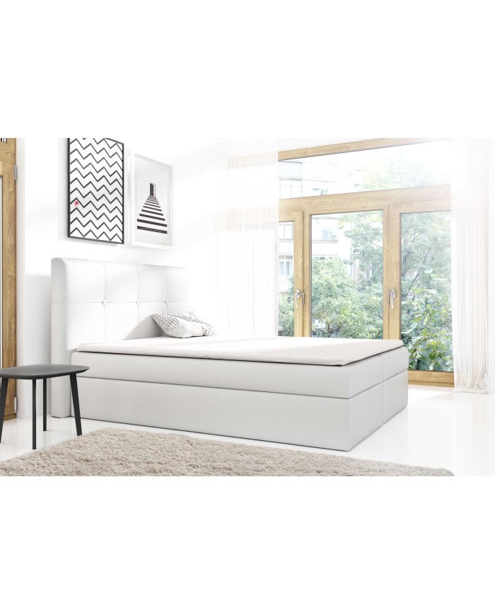 Livorno continental bed 120x200, upholstered, mattress, mattress cover, container - Image 6