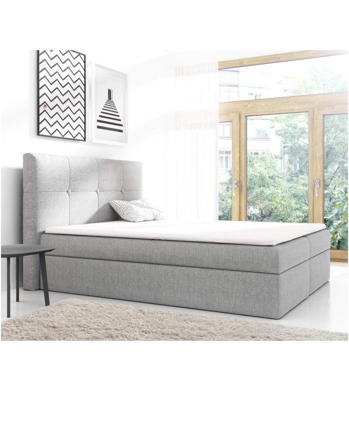 Livorno continental bed 140x200, upholstered, mattress, mattress cover, container - Image 4