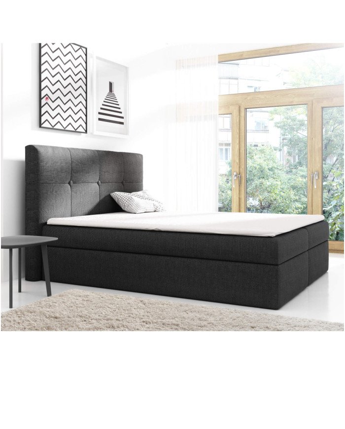Livorno continental bed 140x200, upholstered, mattress, mattress cover, container - Image 5