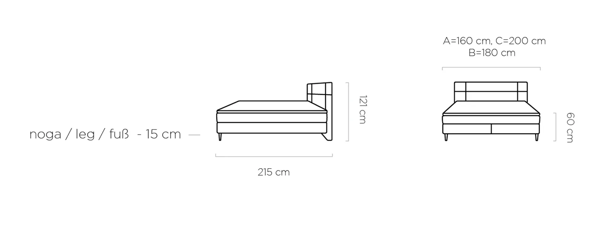 Continental bed Lucio 180x200 Gr1 - Image 7