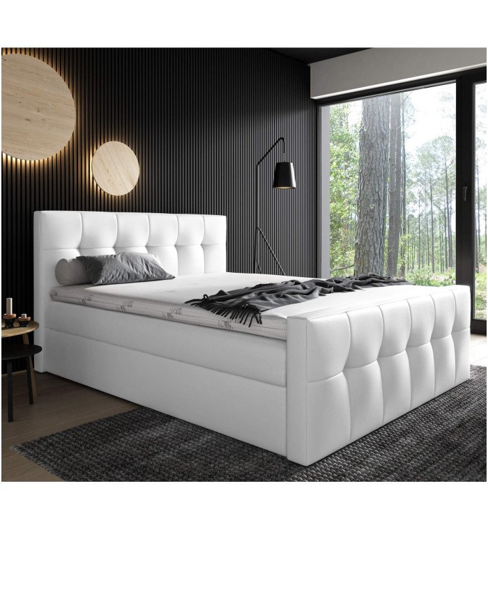 Malibu continental bed 120x200, upholstered, mattress, mattress cover, container - Image 2