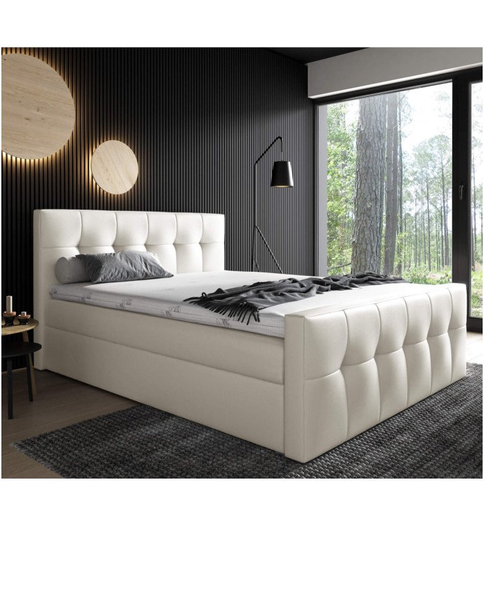 Malibu continental bed 200x200, upholstered, mattress, mattress cover, container
