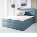 "Malmo" continental bed 180x200, upholstered, mattress, mattress cover, container