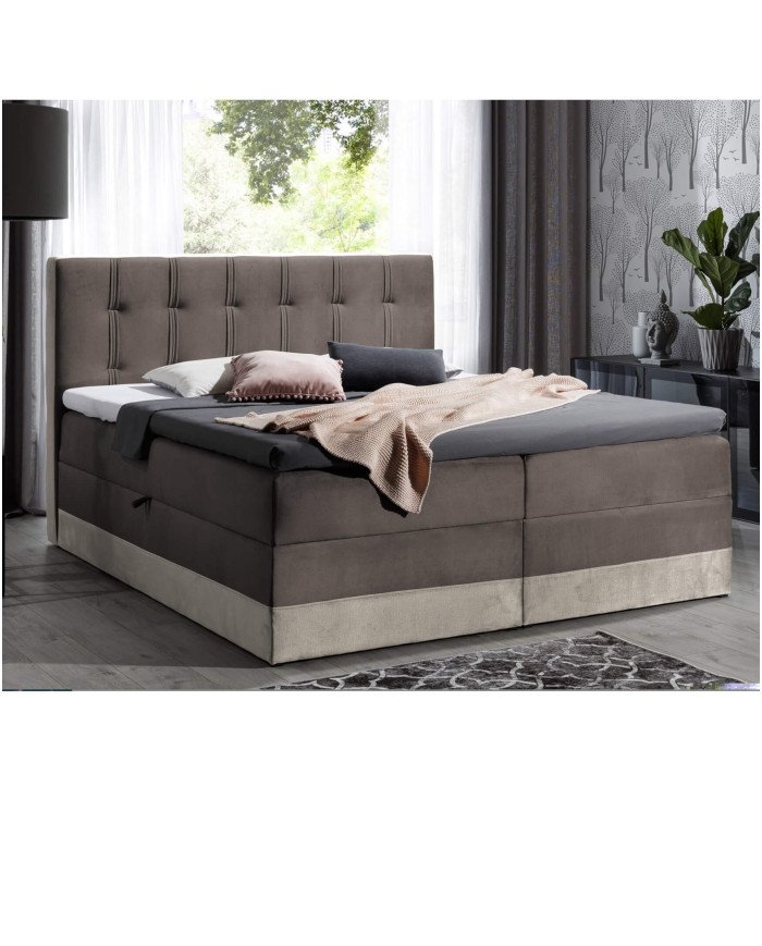 Marlene continental bed 140x200, upholstered, mattress, mattress cover, container - Image 3