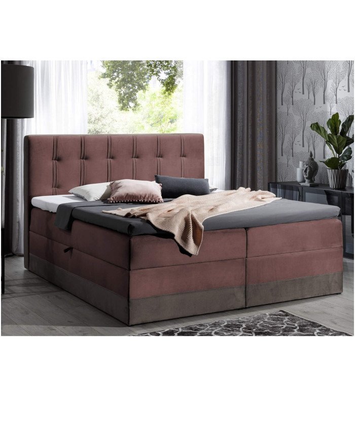 Marlene continental bed 140x200, upholstered, mattress, mattress cover, container - Image 5