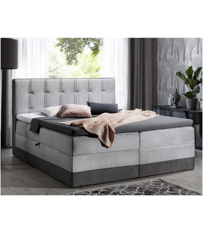 Marlene continental bed 140x200, upholstered, mattress, mattress cover, container - Image 6