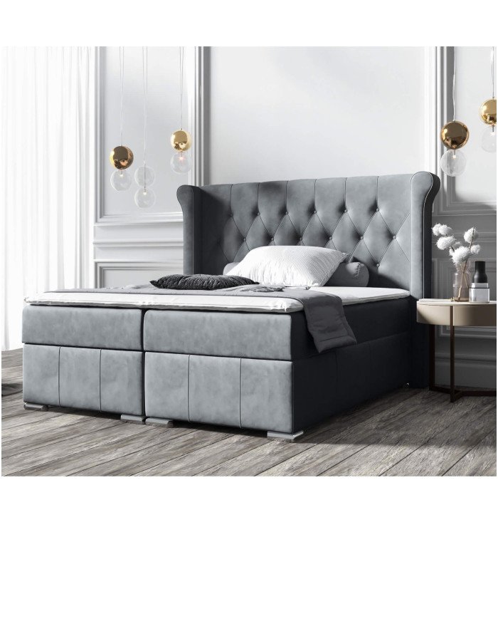 Massimo continental bed 120x200, upholstered, mattress, mattress cover, container - Image 2