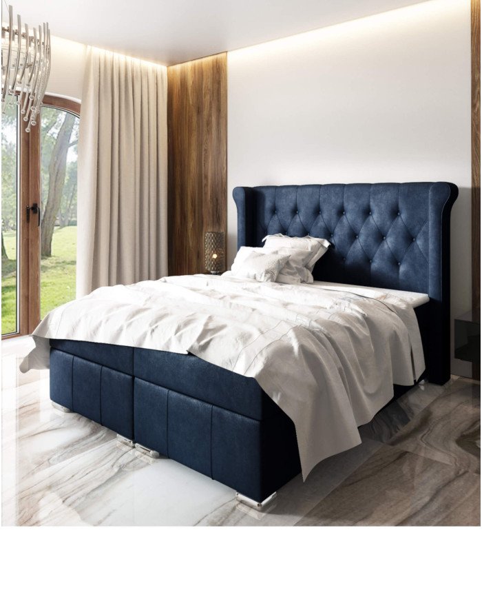 Massimo continental bed 120x200, upholstered, mattress, mattress cover, container - Image 5