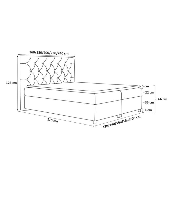 Massimo continental bed 120x200, upholstered, mattress, mattress cover, container - Image 7