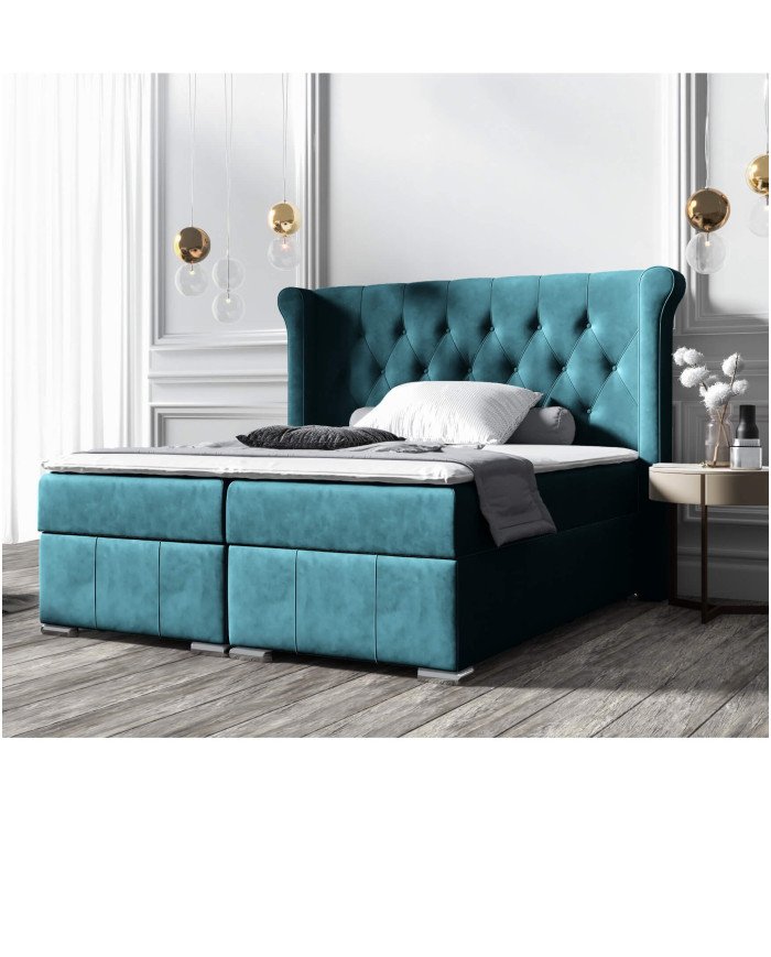 Massimo continental bed 140x200, upholstered, mattress, mattress cover, container