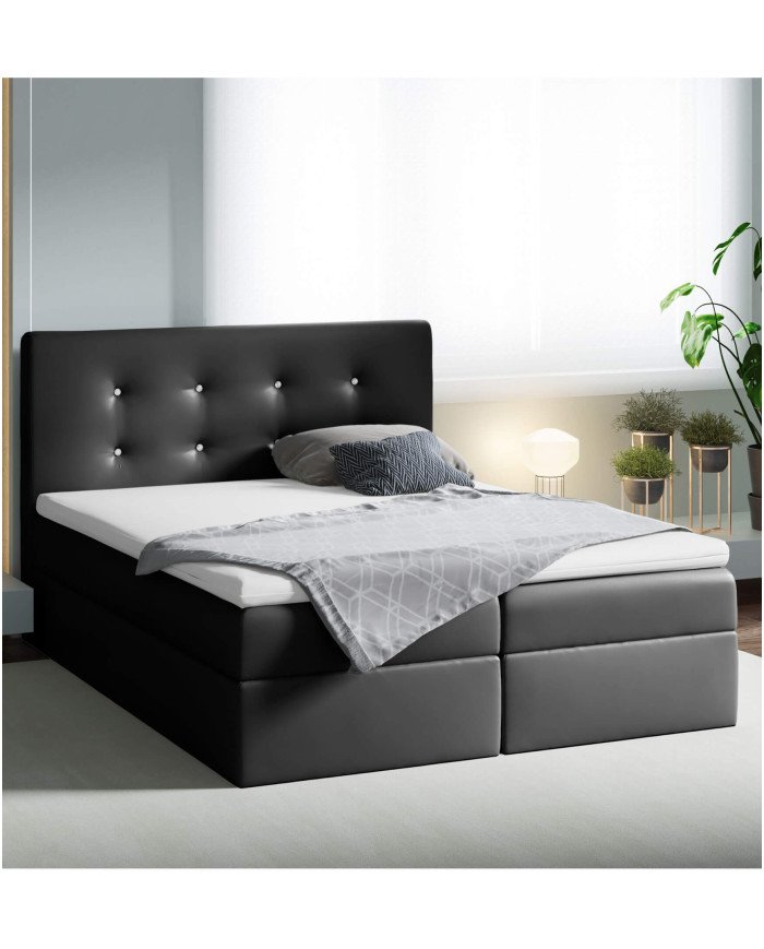 Mezi continental bed 120x200, upholstered, mattresses, mattress with cover, container - Image 3