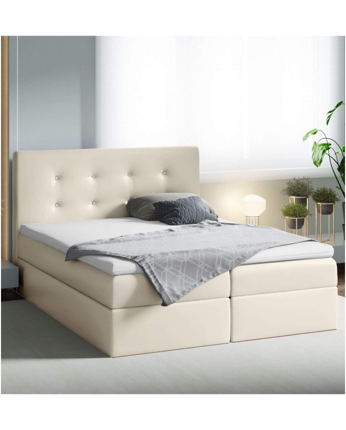 Mezi continental bed 120x200, upholstered, mattresses, mattress with cover, container - Image 4