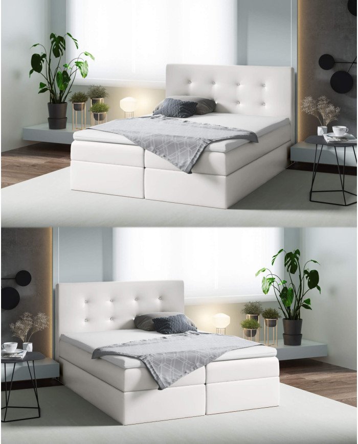 Mezi continental bed 120x200, upholstered, mattresses, mattress with cover, container - Image 5