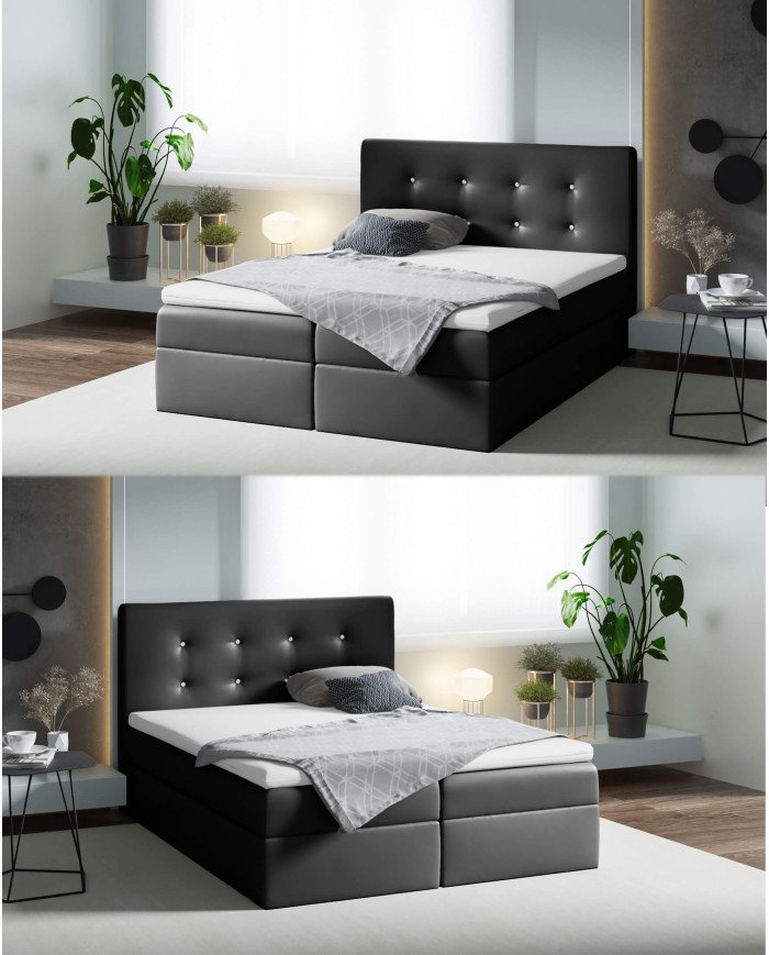 Mezi continental bed 140x200, upholstered, mattresses, mattress with cover, container - Image 7