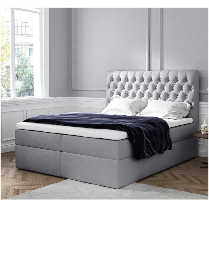 "Monet" continental bed 160x200, upholstered, mattress, mattress cover, container - Image 2