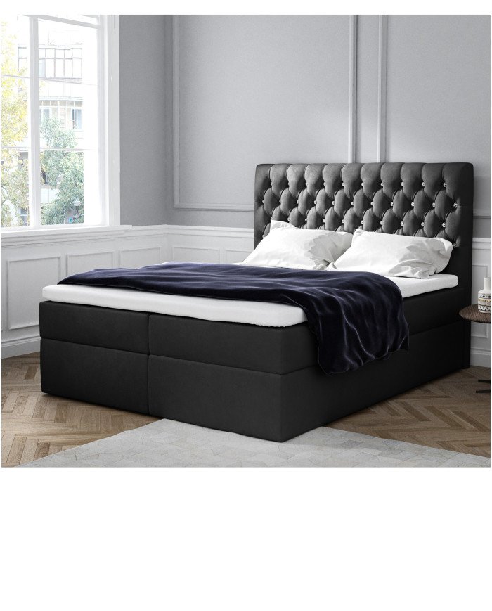 "Monet" continental bed 160x200, upholstered, mattress, mattress cover, container - Image 4