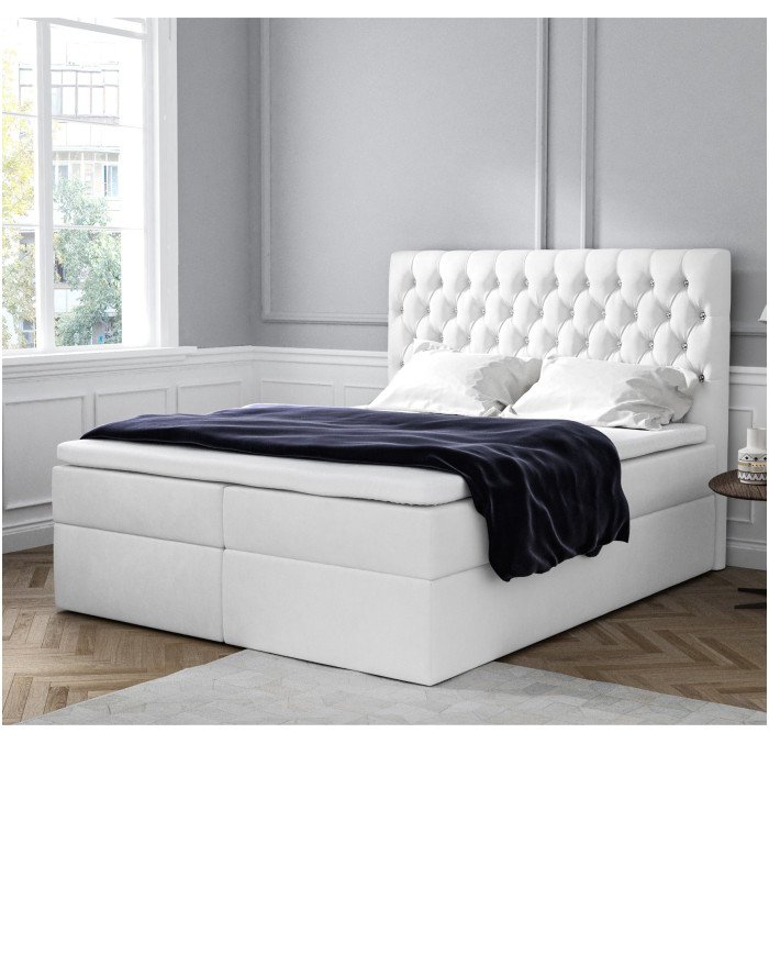 "Monet" continental bed 160x200, upholstered, mattress, mattress cover, container - Image 5