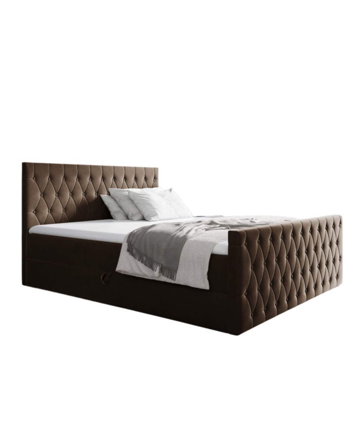 Montana continental bed 120x200, upholstered, mattresses, mattress with cover, container - Image 3