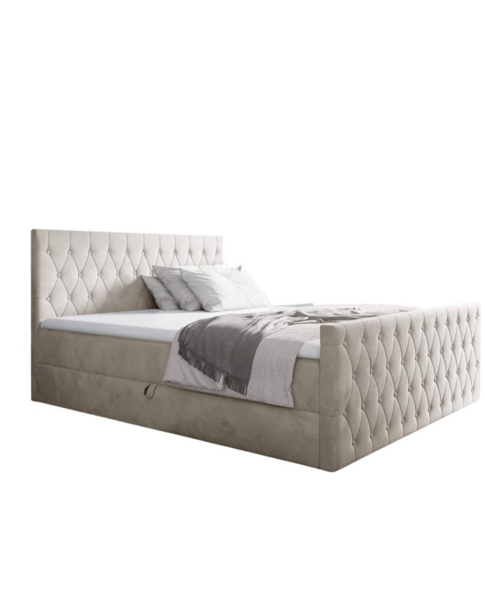 Montana continental bed 140x200, upholstered, mattresses, mattress, mattress cover, container - Image 7