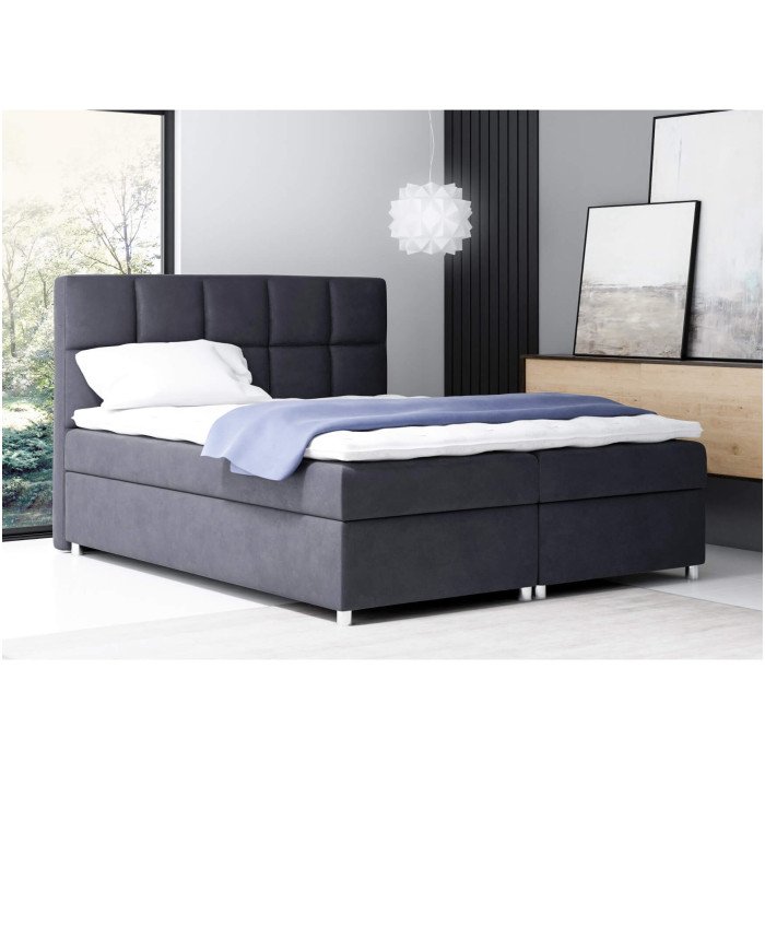 Napoli continental bed 160x200, upholstered, mattress, mattress cover, container - Image 3