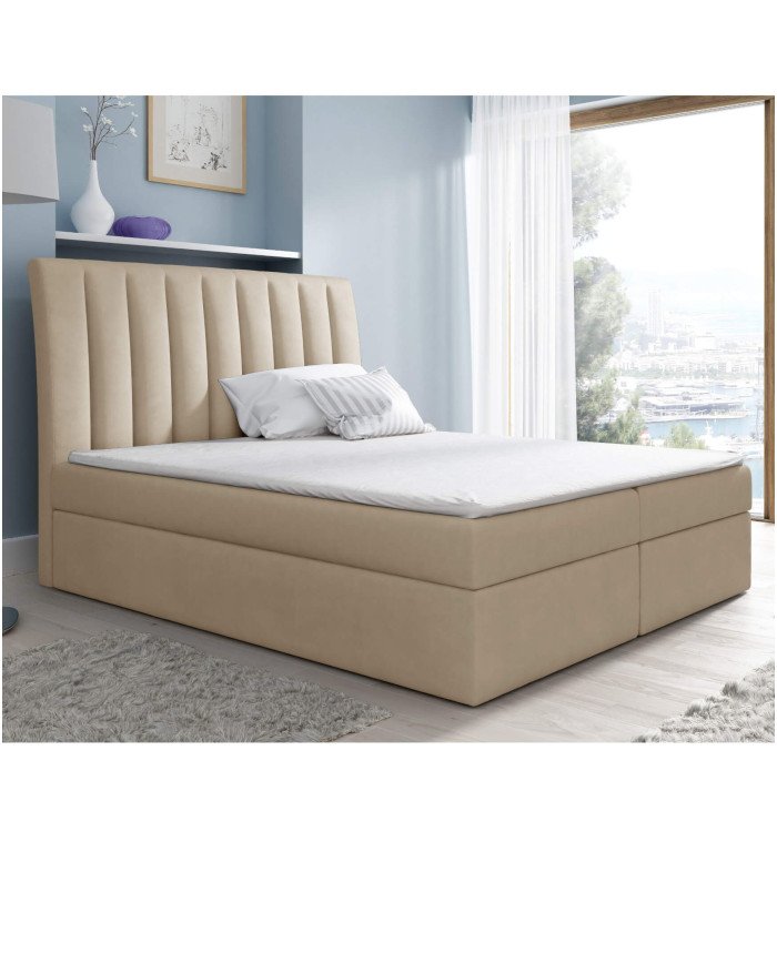 Nero continental bed 120x200, upholstered, mattress, mattress cover, container - Image 2