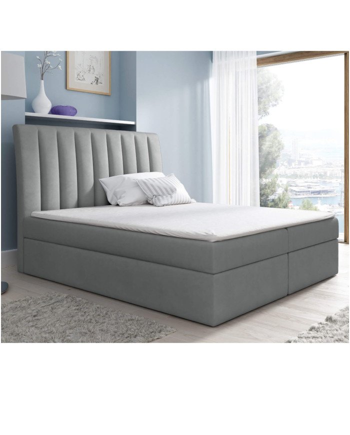 Nero continental bed 120x200, upholstered, mattress, mattress cover, container - Image 5